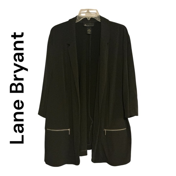 Lane Bryant Jackets & Blazers - Lane Bryant Blazer 18/20 Black Jacket Silver Zipper Pockets